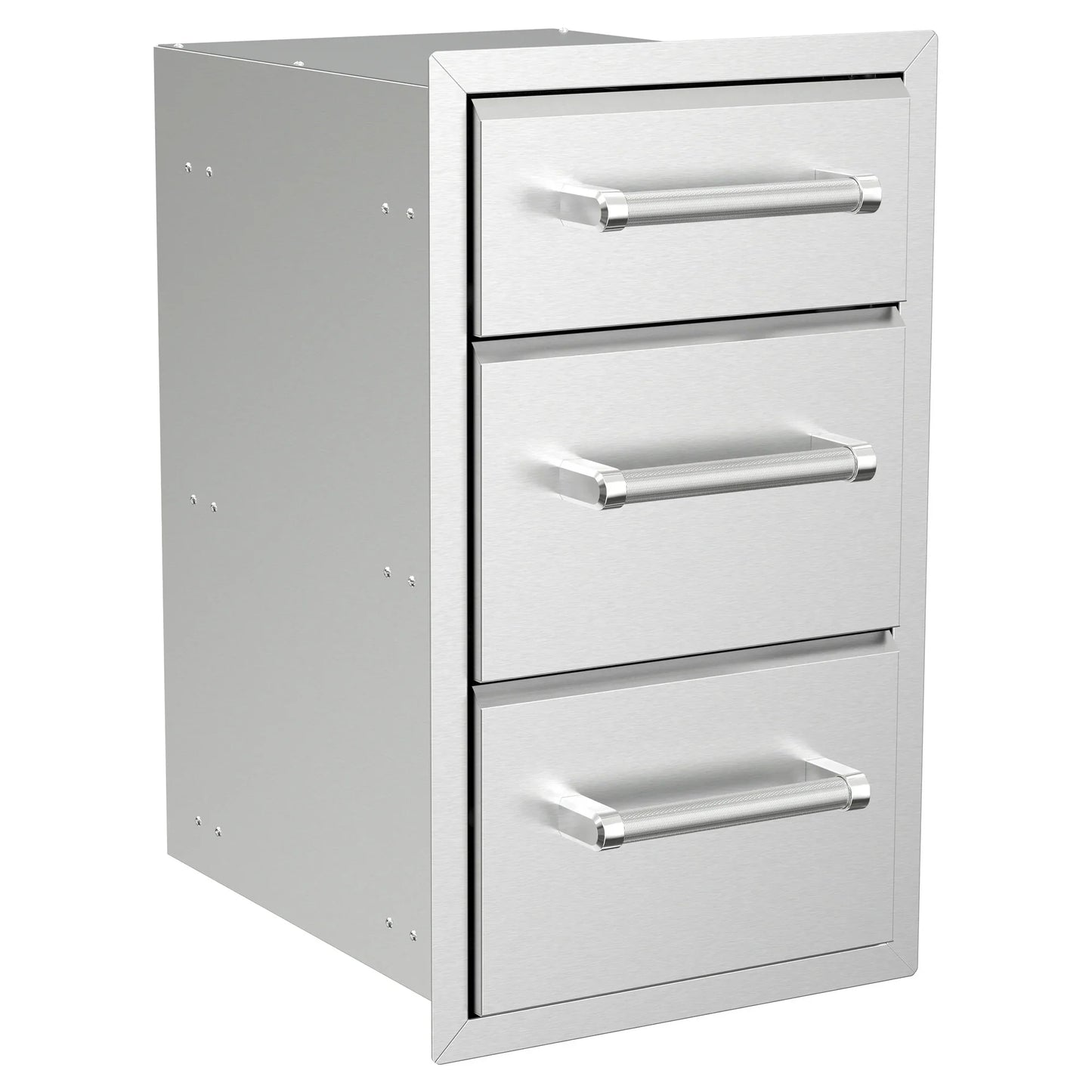 Spire Stainless Steel Built-in Vertical Triple Drawers, 6" H + 10" H + 10" H, Perfect for Outdoor Cooking & Kitchens, BBQ, & Grill Islands, 780-0016C