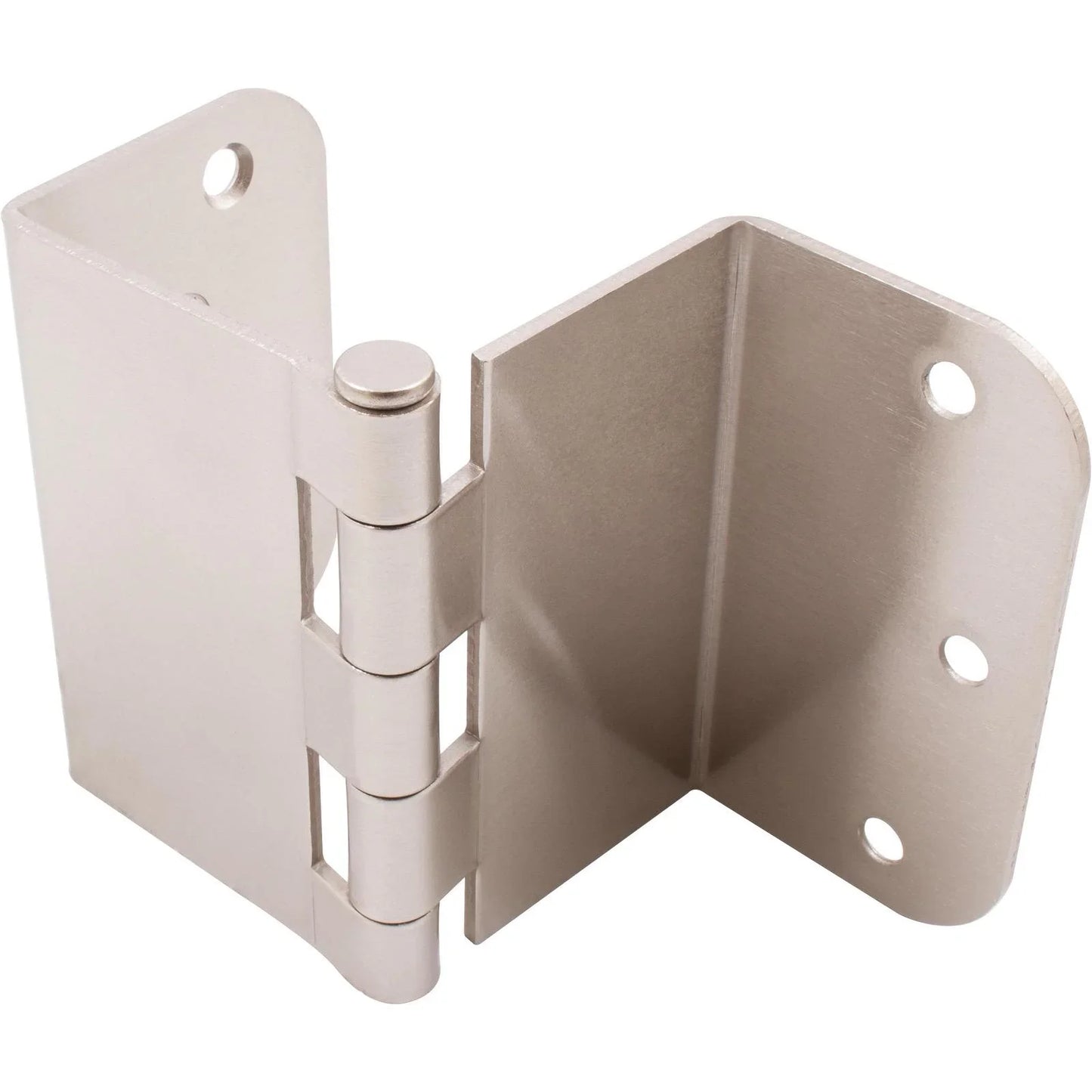Swing Clear Offset Hinge, 3-1/2 Inches, 5/8" Radius Corner, Fits Doors 1-3/8" to 1-3/4" Thick, 2-Pack, Satin Nickel by Stone Harbor Hardware